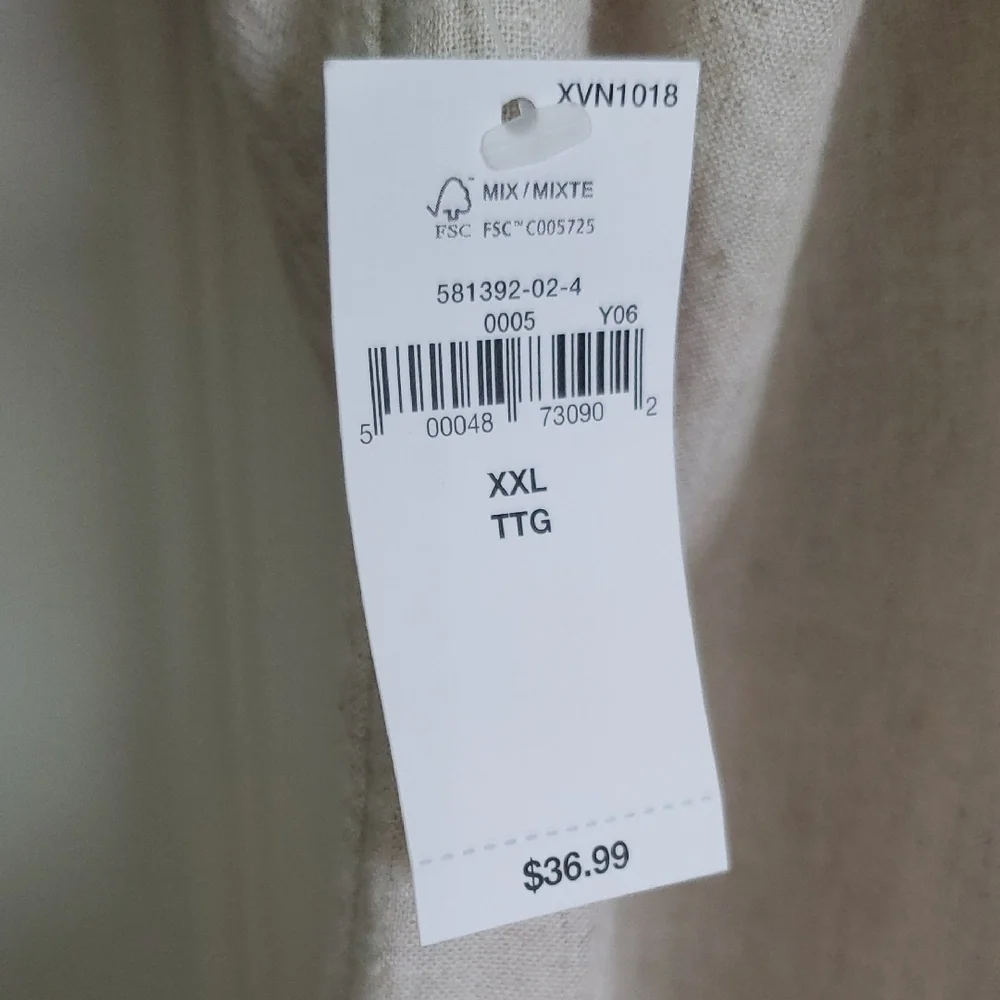 Linen-Blend Utility Short-Sleeve Shirt - Size XXL - Picture 9 of 13